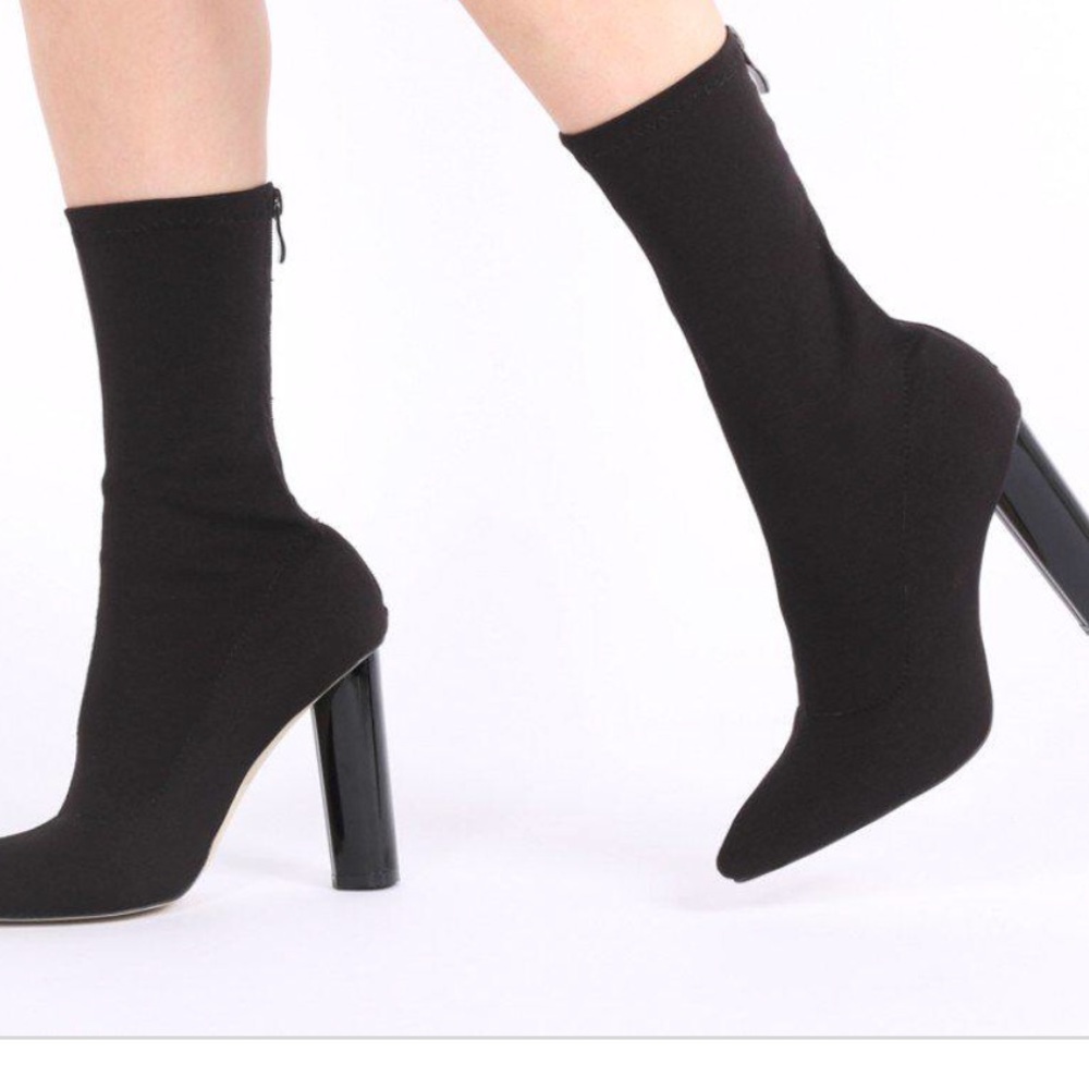 Public Desire Cayden Sock Boot Black